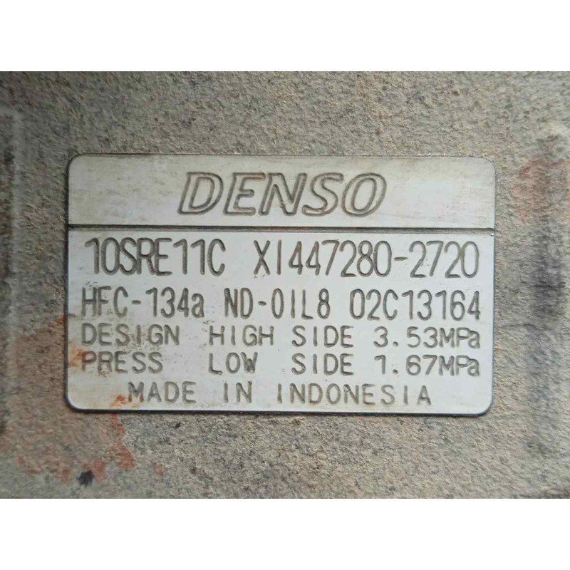 Recambio de compresor aire acondicionado para toyota hilux (kun) referencia OEM IAM 4472802720 DENSO - 7.CANALES 10SRE11C