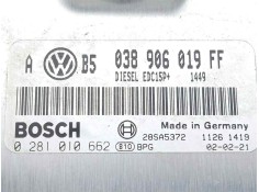 Recambio de centralita motor uce para volkswagen bora berlina (1j2) 1.9 tdi referencia OEM IAM 0281010662-038906019FF-EDC15P+ ED 2