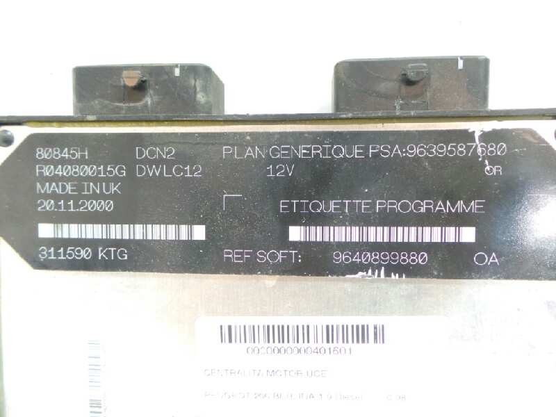 Recambio de centralita motor uce para peugeot 206 berlina 1.9 diesel referencia OEM IAM 9640899880-9639587680-80845H-R04080015G-