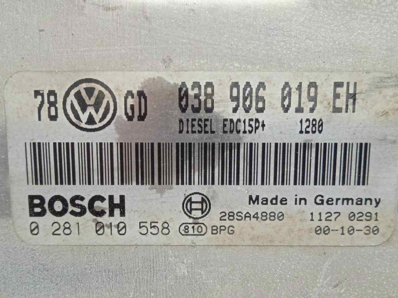 Recambio de centralita motor uce para volkswagen passat berlina (3b3) 1.9 tdi referencia OEM IAM 0281010558-038906019EH-EDC15P+ 