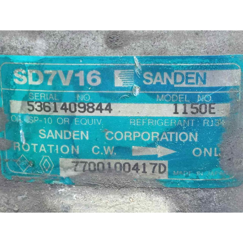 Recambio de compresor aire acondicionado para renault clio ii fase i (b/cbo) 1.9 diesel referencia OEM IAM SD7V161150E SANDEN - 