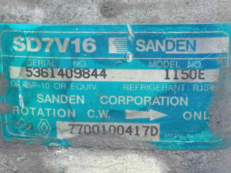 Recambio de compresor aire acondicionado para renault clio ii fase i (b/cbo) 1.9 diesel referencia OEM IAM SD7V161150E SANDEN - 