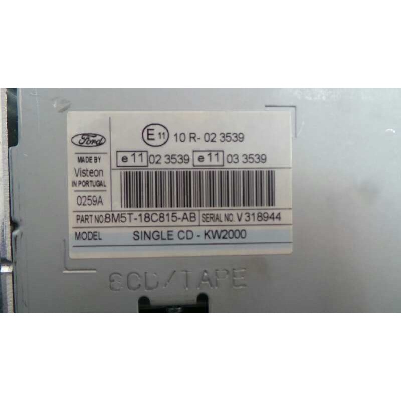 Recambio de sistema audio / radio cd para ford focus lim. (cb4) 1.6 tdci cat referencia OEM IAM 8M5T18C815AB  