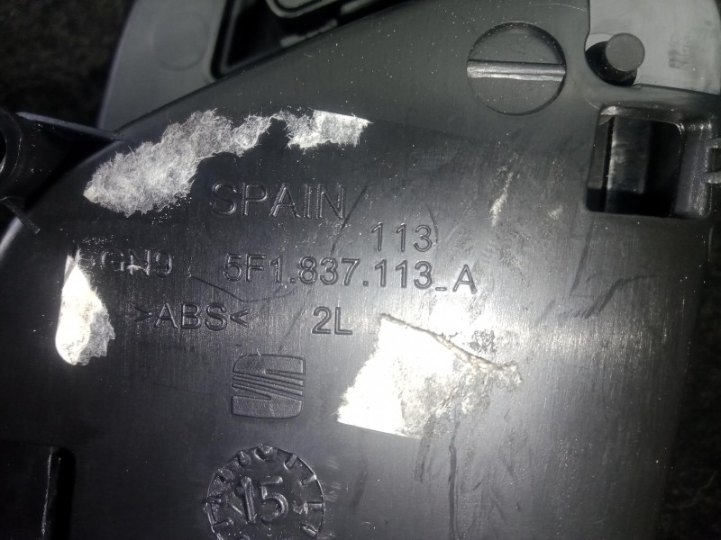 Recambio de maneta interior delantera izquierda para seat leon (5f1) 1.6 tdi referencia OEM IAM 5F1837113A  