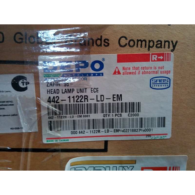 Recambio de faro derecho para opel zafira a referencia OEM IAM 11536502 ZAFIRA.A SIN USAR