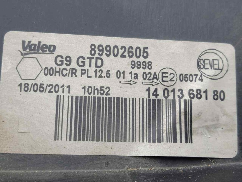 Recambio de faro izquierdo para fiat scudo combi (272) panorama executive l1h1 165 multijet (5 pl.) referencia OEM IAM 140136818
