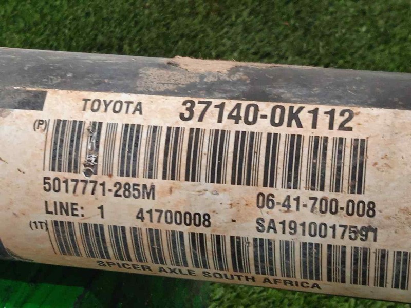 Recambio de transmision central delantera para toyota hilux (kun) referencia OEM IAM 371400K112 DELANTERA - 1.TRAMO LONGITUD: 66