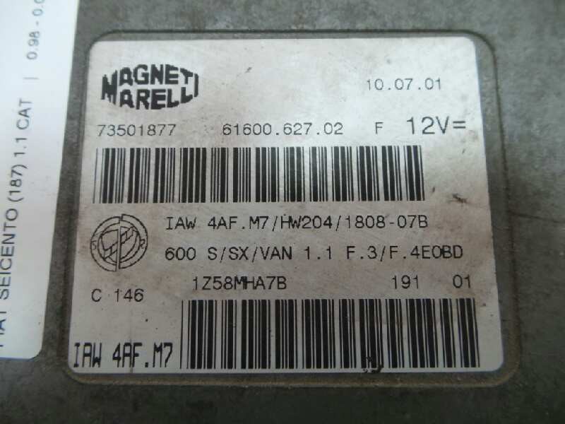 Recambio de centralita motor uce para fiat seicento (187) 1.1 cat referencia OEM IAM IAW4AFM7-73501877-6160062702-1Z58MHA7B  MAG