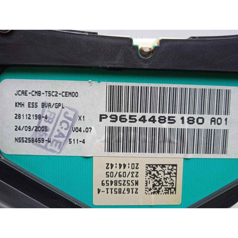 Recambio de cuadro instrumentos para peugeot 307 berlina (s2) 1.6 16v cat referencia OEM IAM 9654485180-P9654485180-281121984-NS