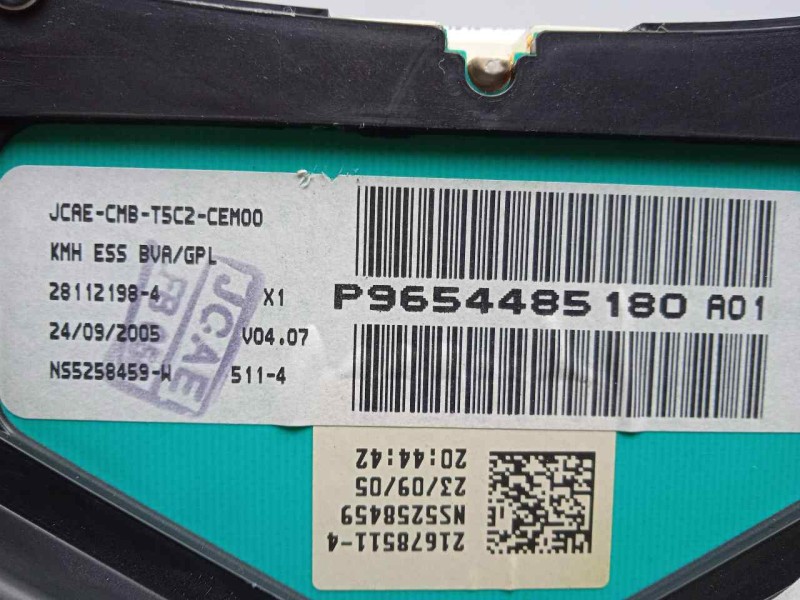 Recambio de cuadro instrumentos para peugeot 307 berlina (s2) 1.6 16v cat referencia OEM IAM 9654485180-P9654485180-281121984-NS
