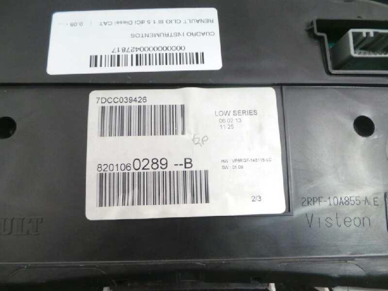 Recambio de cuadro instrumentos para renault clio iii 1.5 dci diesel cat referencia OEM IAM 7DCC039426-8201060289B-VP8RQF14B115L
