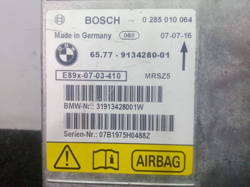 Recambio de centralita airbag para bmw serie 3 touring (e91) 2.0 16v diesel referencia OEM IAM 0285010064  