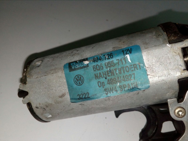 Recambio de motor limpia trasero para volkswagen polo (9n1) referencia OEM IAM 6Q6955711-404726 VALEO 4 PINES