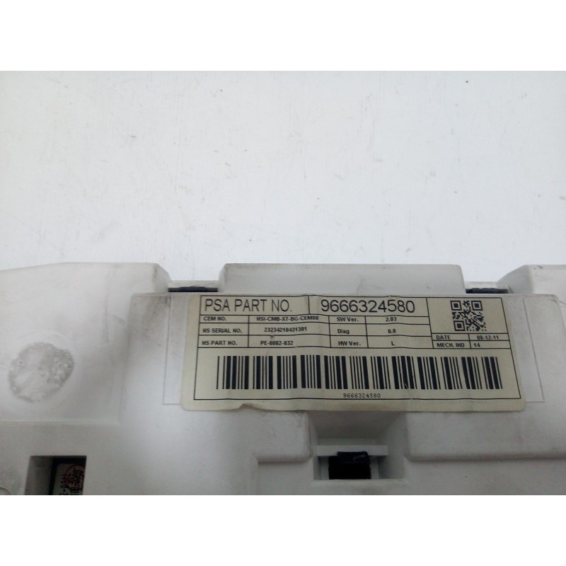 Recambio de cuadro instrumentos para citroën c5 berlina 1.6 hdi fap referencia OEM IAM 9666324580  1.CONECTOR