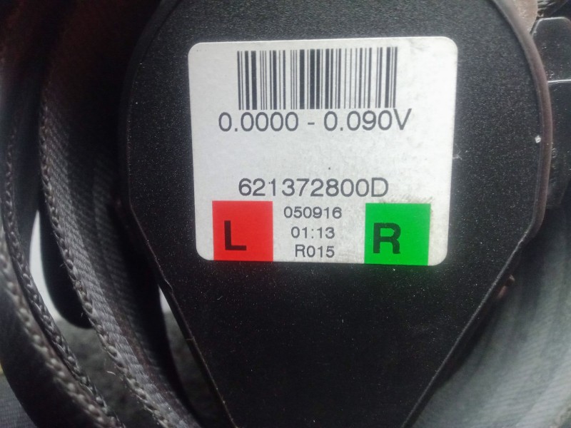 Recambio de cinturon seguridad trasero derecho para seat toledo iv (kg3) 1.6 tdi referencia OEM IAM 621372800D  