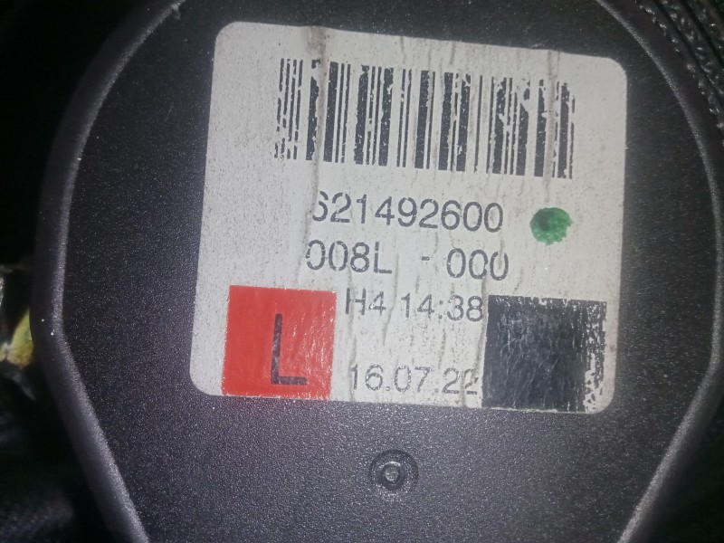 Recambio de cinturon seguridad delantero izquierdo para seat toledo iv (kg3) 1.6 tdi referencia OEM IAM 621492600  