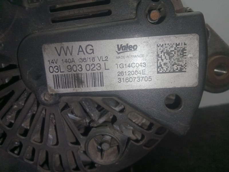 Recambio de alternador para seat toledo iv (kg3) 1.6 tdi referencia OEM IAM 03L903023L  