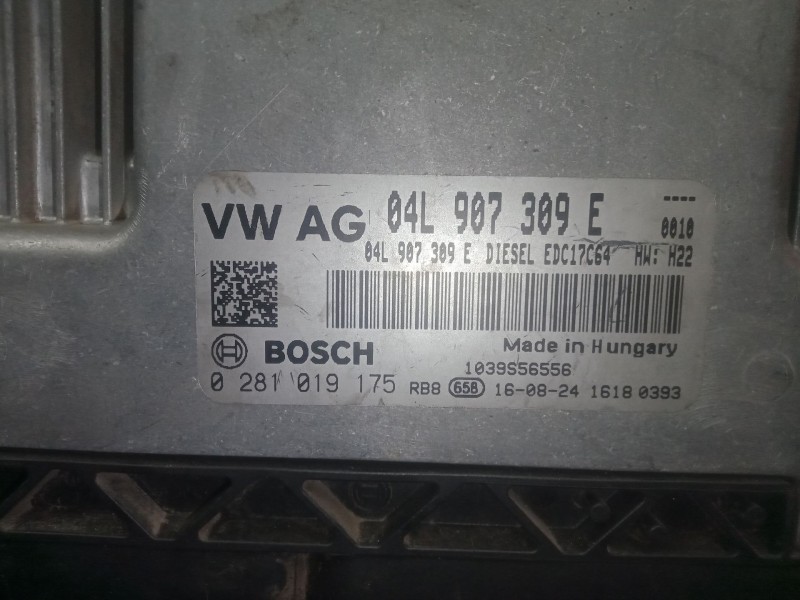 Recambio de centralita motor uce para seat toledo iv (kg3) 1.6 tdi referencia OEM IAM 04L907309E  