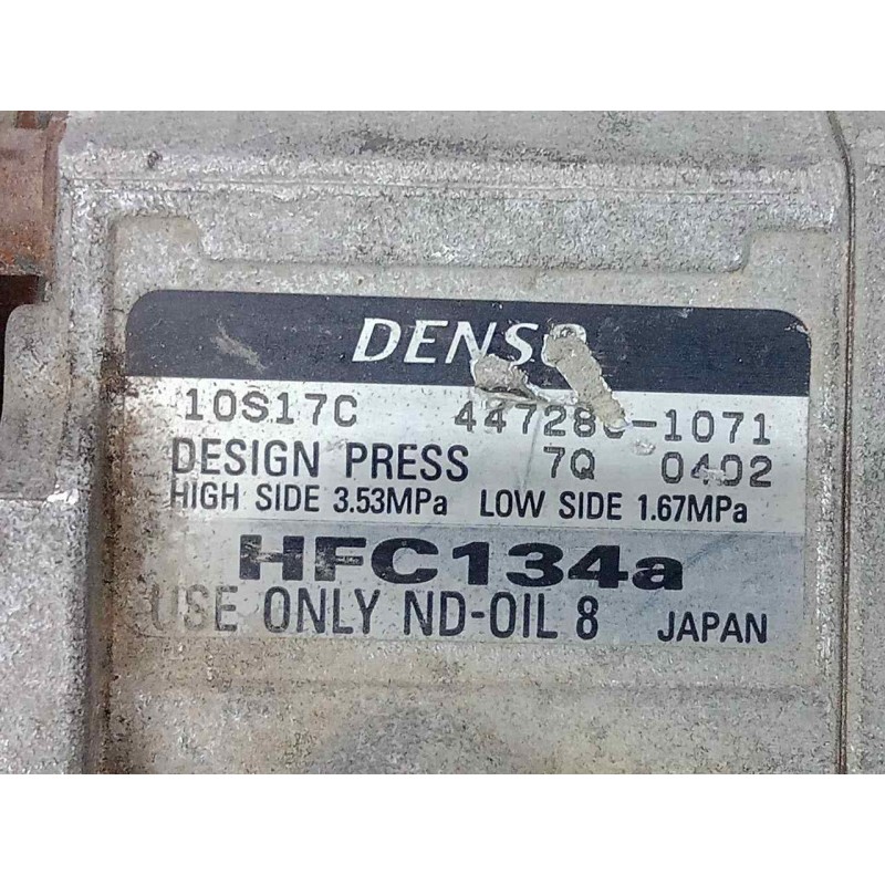 Recambio de compresor aire acondicionado para toyota land cruiser (j15) 3.0 turbodiesel cat referencia OEM IAM 4472801071 DENSO 