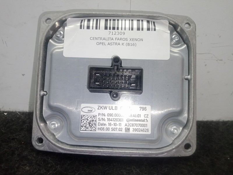 Recambio de centralita faros xenon para opel astra k (b16) 1.4 turbo (68) referencia OEM IAM 39024626-A2C87070001  