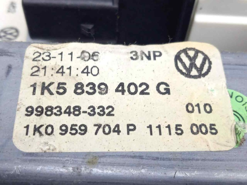 Recambio de elevalunas trasero derecho para volkswagen jetta (1k2) 1.9 tdi referencia OEM IAM 1K5839462-1K5839402G ELECTRICO 