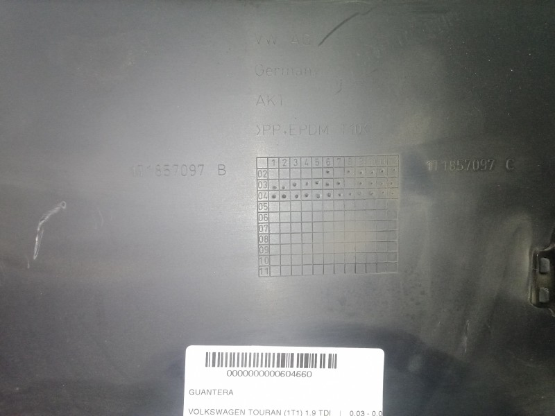 Recambio de guantera para volkswagen touran (1t1) 1.9 tdi referencia OEM IAM 1T1857097C-1T1857097B  