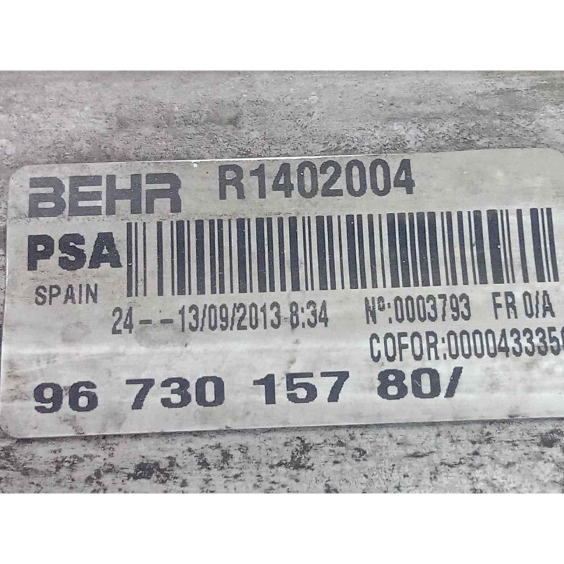 Recambio de intercooler para peugeot 5008 2.0 16v hdi fap cat (rhh / dw10cted4) referencia OEM IAM 9673015780-R1402004 300X160X8