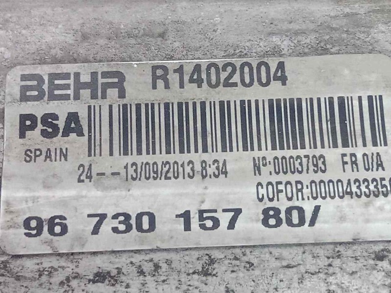 Recambio de intercooler para peugeot 5008 2.0 16v hdi fap cat (rhh / dw10cted4) referencia OEM IAM 9673015780-R1402004 300X160X8