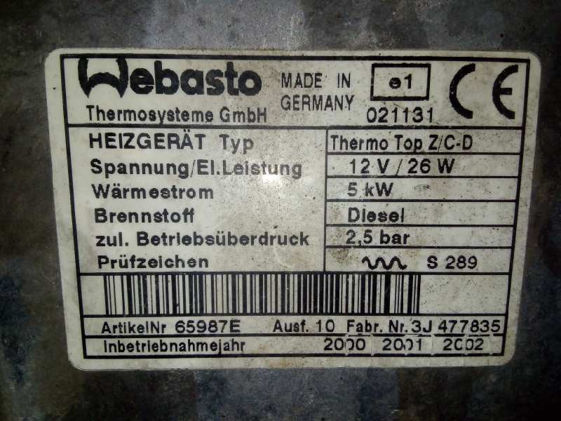 Recambio de calentador calefaccion para peugeot 806 2.0 hdi referencia OEM IAM 66724A-65987E WEBASTO 