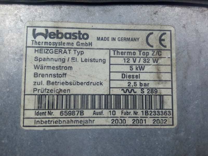 Recambio de calentador calefaccion para peugeot 806 2.0 hdi referencia OEM IAM 65987B-92255B WEBASTO 