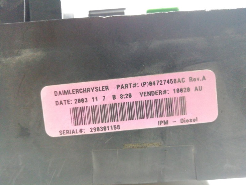 Recambio de caja reles / fusibles para chrysler voyager (rg) 2.5 crd cat referencia OEM IAM P04727458AC  