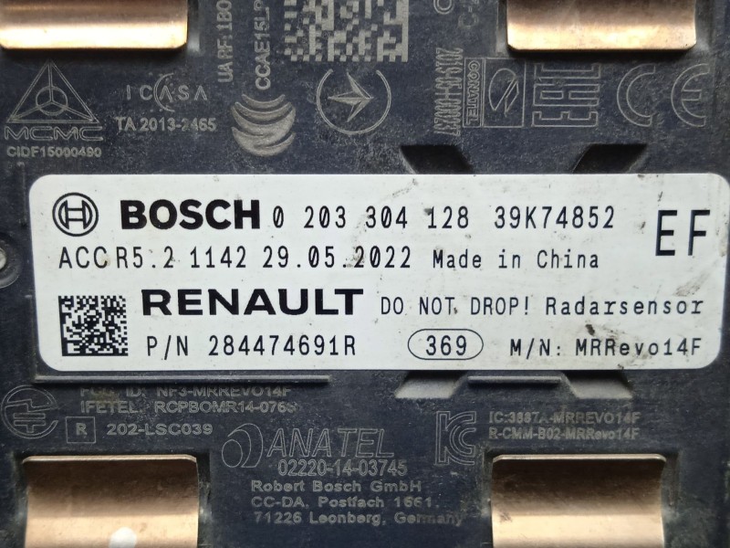 Recambio de centralita abs para dacia spring ev (b6m1) referencia OEM IAM 0203304128-39K74852-284474691R  8.PINES