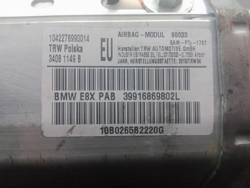 Recambio de airbag delantero derecho para bmw 1 (e81) 116 d referencia OEM IAM 34081149B-39916869802L-1042278990014  TRW