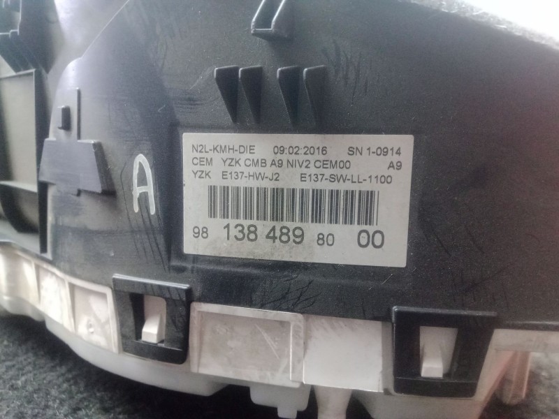 Recambio de cuadro instrumentos para peugeot 208 1.6 blue-hdi fap referencia OEM IAM 9813848980  981384898000