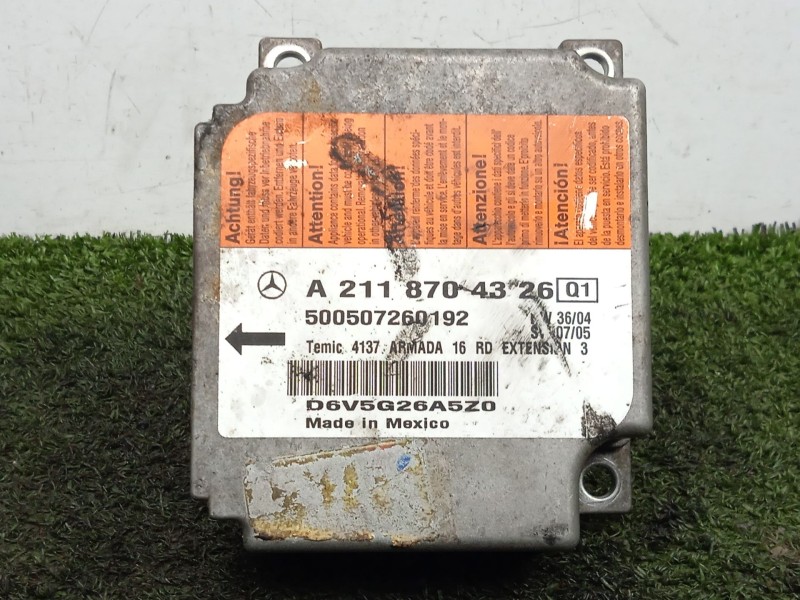 Recambio de centralita airbag para mercedes-benz clase e (w211) e 320 cdi (211.022) referencia OEM IAM A2118704326  