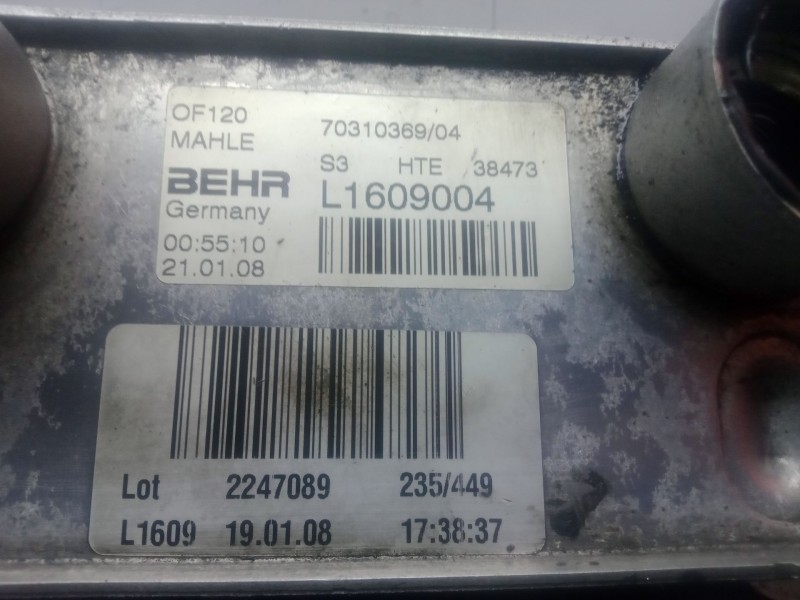 Recambio de enfriador aceite motor para bmw 1 (e81) 118 d referencia OEM IAM L1609004-70310369  BEHR