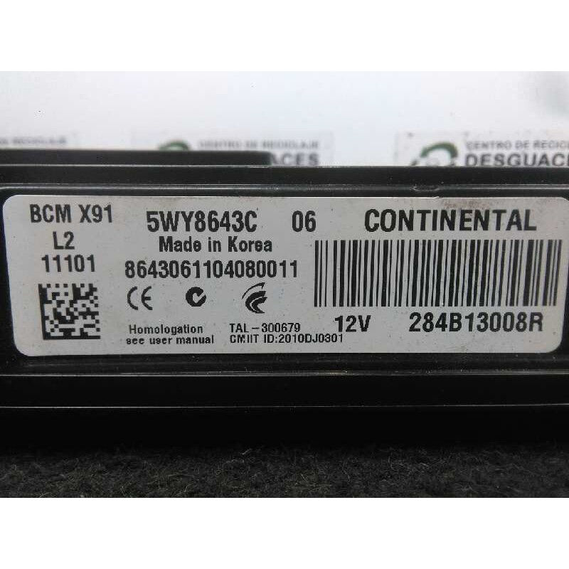 Recambio de centralita check control para renault laguna iii 2.0 dci diesel cat referencia OEM IAM 5WY8643C-284B13008R-BCMX91 BC