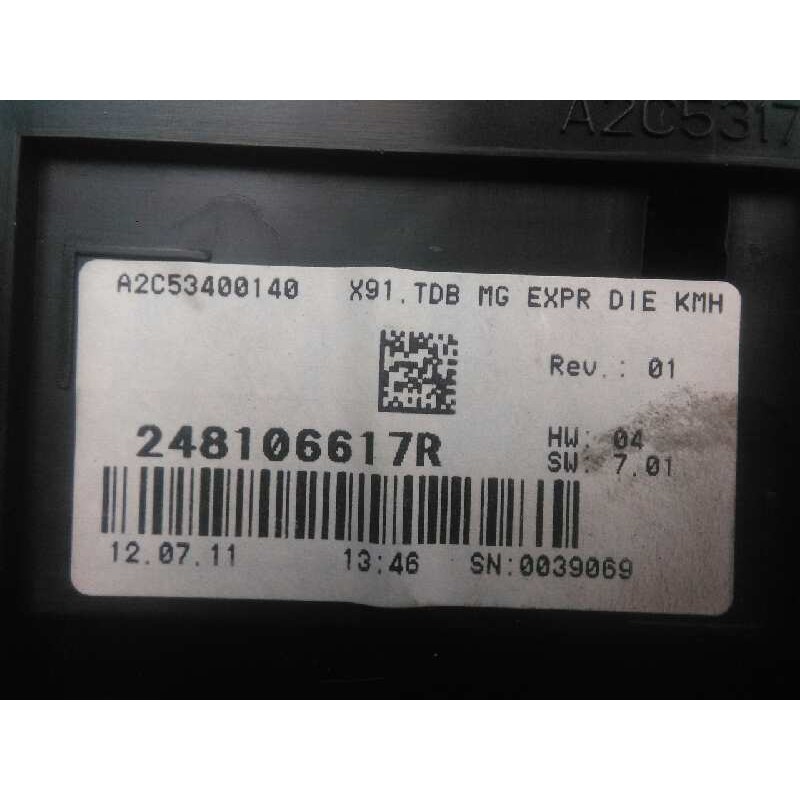 Recambio de cuadro instrumentos para renault laguna iii 2.0 dci diesel cat referencia OEM IAM 248106617R-A2C53400140  