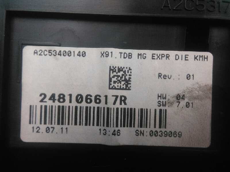 Recambio de cuadro instrumentos para renault laguna iii 2.0 dci diesel cat referencia OEM IAM 248106617R-A2C53400140  