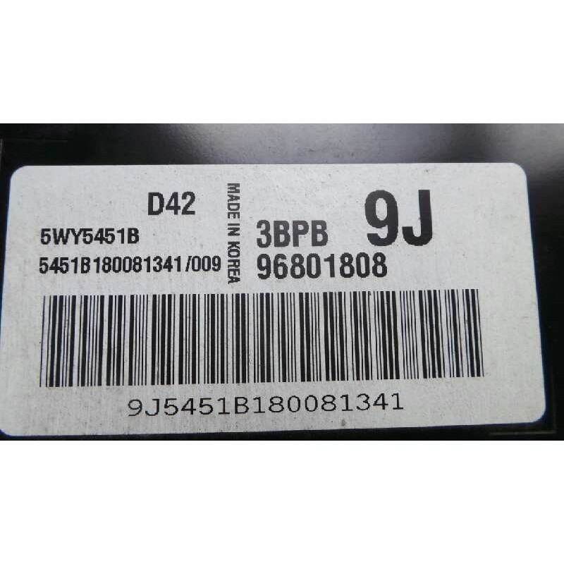Recambio de centralita motor uce para chevrolet matiz 1.0 cat referencia OEM IAM 5WY5451B-96801808  