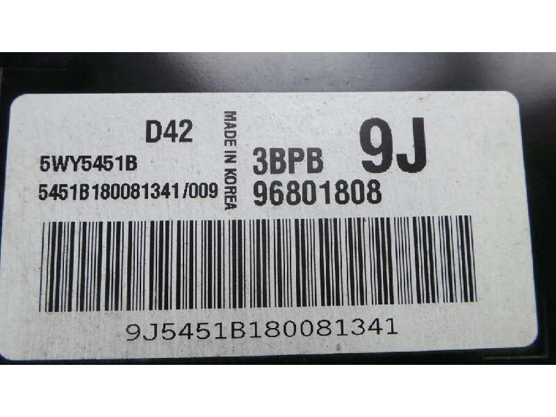Recambio de centralita motor uce para chevrolet matiz 1.0 cat referencia OEM IAM 5WY5451B-96801808  