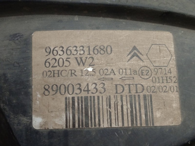 Recambio de faro derecho para citroën saxo (s0, s1) 1.5 d referencia OEM IAM 9636331680  2.SERIE