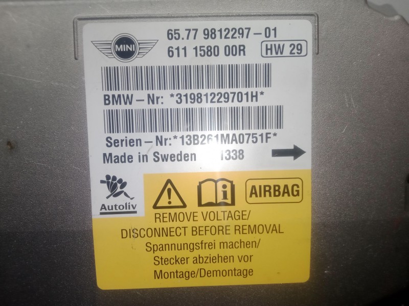 Recambio de centralita airbag para mini mini countryman (r60) one d referencia OEM IAM 65779812297-611158000R  