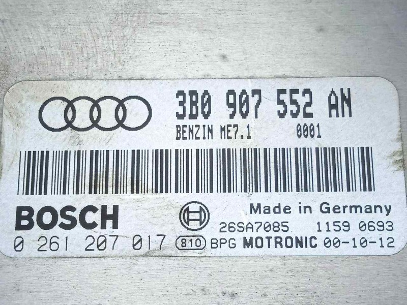 Recambio de centralita motor uce para audi a6 avant (4b5) 2.4 v6 30v referencia OEM IAM 0261207017-3B0907552AN-ME71 ME7.1 BOSCH