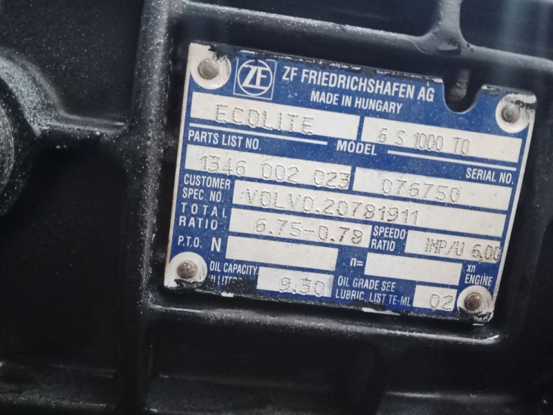 Recambio de caja cambios para volvo fl ii 240 referencia OEM IAM 1346002023 - 6S1000T0 MANUAL ZF - 6.VELOCIDADES