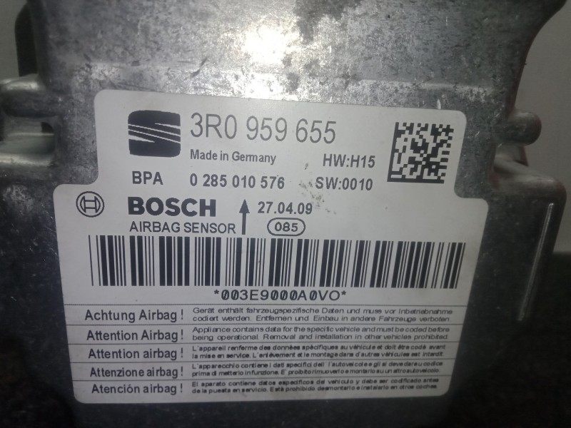 Recambio de centralita airbag para seat exeo (3r2) 2.0 tdi referencia OEM IAM 3R0959655 - 0285010576  BOSCH