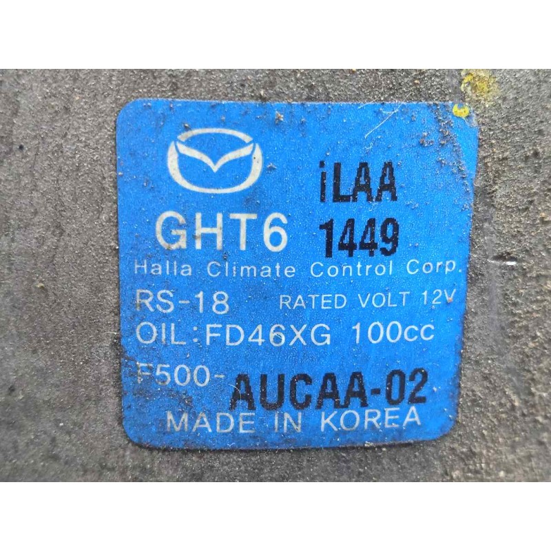 Recambio de compresor aire acondicionado para mazda 6 kombi ()(.2012) 2.2 turbodiesel cat referencia OEM IAM FD46XG-AUCAA02 6.CA
