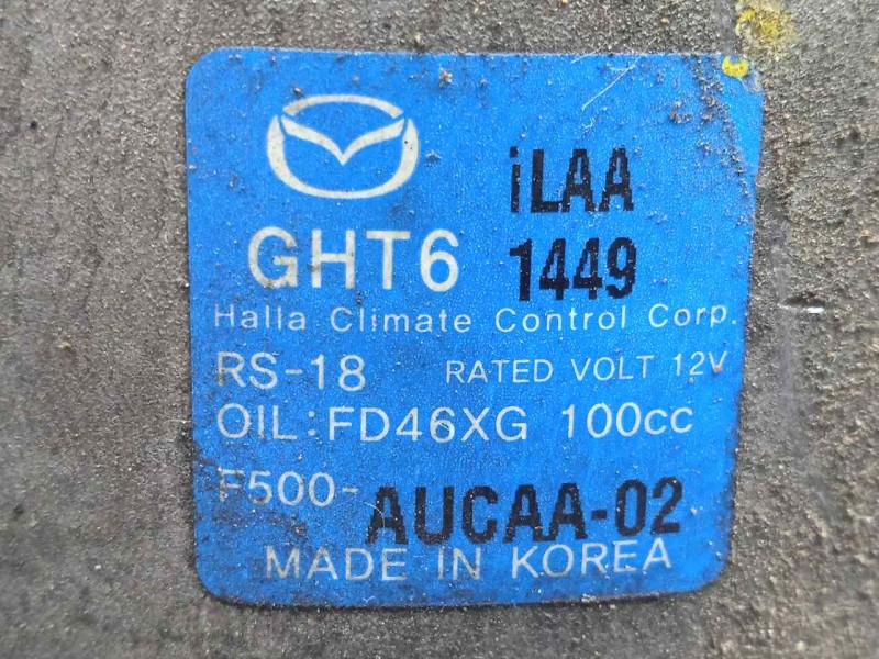 Recambio de compresor aire acondicionado para mazda 6 kombi ()(.2012) 2.2 turbodiesel cat referencia OEM IAM FD46XG-AUCAA02 6.CA