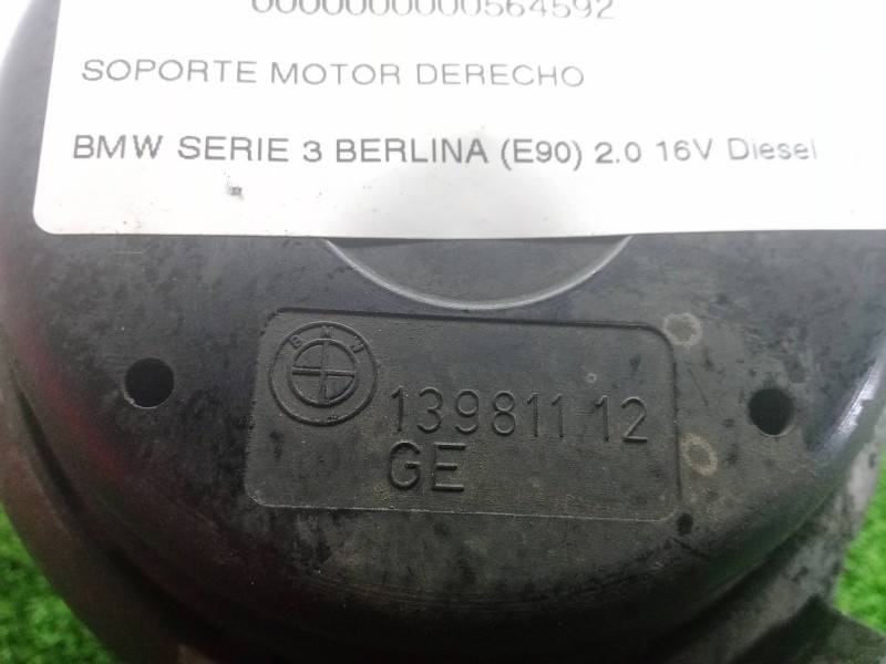 Recambio de soporte motor derecho para bmw serie 3 berlina (e90) 2.0 16v diesel referencia OEM IAM 13981112  