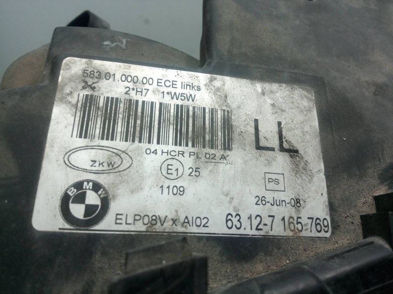 Recambio de faro izquierdo para bmw 3 touring (e46) 320 d referencia OEM IAM 63127165769 FONDO.NEGRO - TIPO.BOMBILLA 01 - 05
